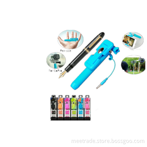 New fashion mini pen size monopod selfie stick colored outdoor essential